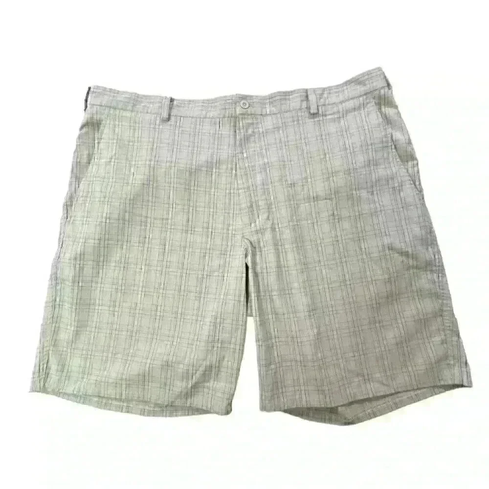 Nike Golf Men’s FitDry Plaid Performance Shorts Tan Size 40